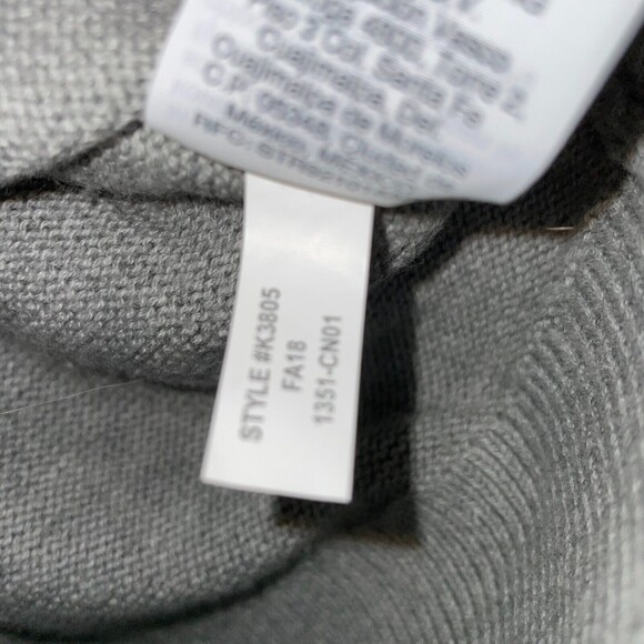 J. Crew Grey Ruffle Long Sleeve Pullover Sweater Cotton Crewneck Knit Women's M - Picture 7 of 7